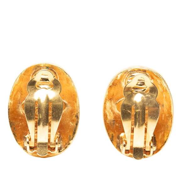 CHANEL Gold Logo Earrings
